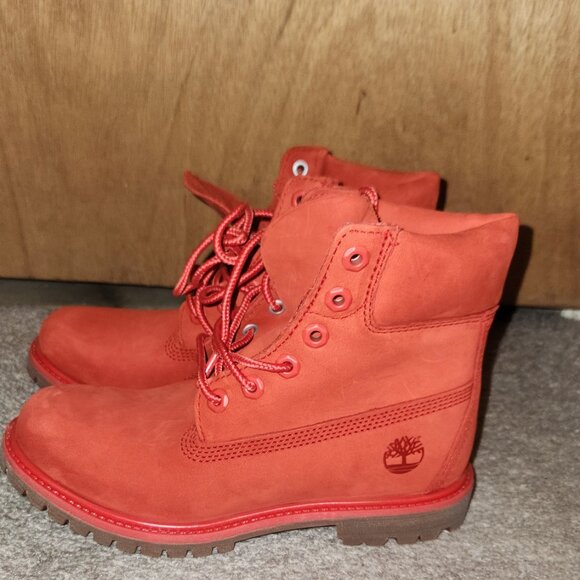 Red Timberland boots - Picture 2 of 3